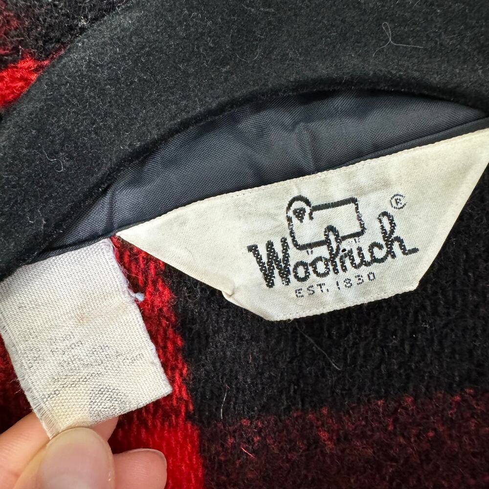 Vtg 60s Woolrich Buffalo Plaid Wool Jacket Shirt Red Black USA Small Shacket - Picture 7 of 7